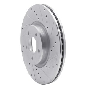 Ford Escape Brake Rotor (1) - Front Right - R1 Concepts - Drilled & Slotted - Silver - `04-`19